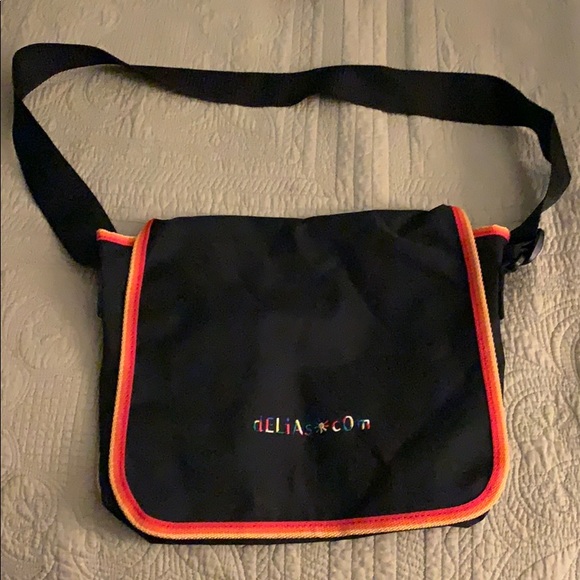 Handbags - Rainbow trim black delias messenger bag
